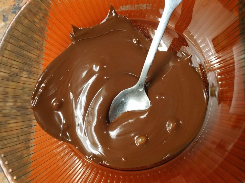 Prepare cubed dark chocolate and microwave it for 30-60 seconds Homemade Bounty Bars